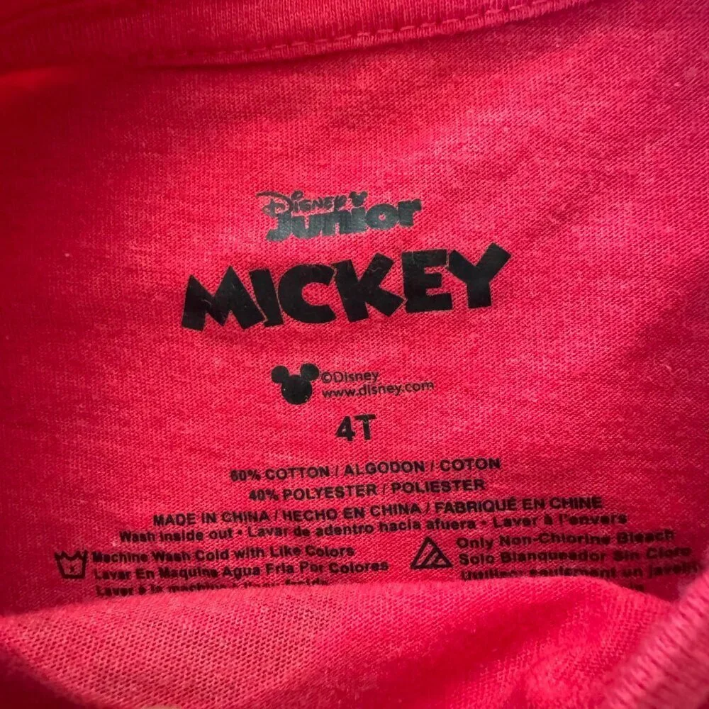 🔥 4 for $20 DEAL 🔥 Disney Mickey Mouse Ladies Man Red Long Sleeve Shirt | 4T
